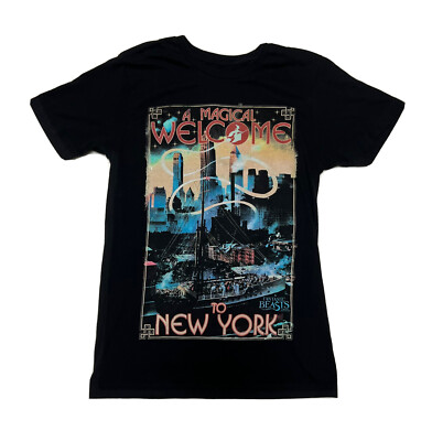Fantastic Beasts A Magical Welcome to NY Black Cotton T-Shirt Small 16