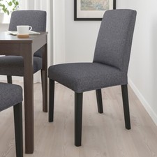 Bergmund Dining Chair Replacement  Cover Slipcover in Graphite Grey Fabric