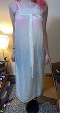 B Altman Christian Dior Night Dress Gown set Ivory Medium RARE 70s Vintage slay