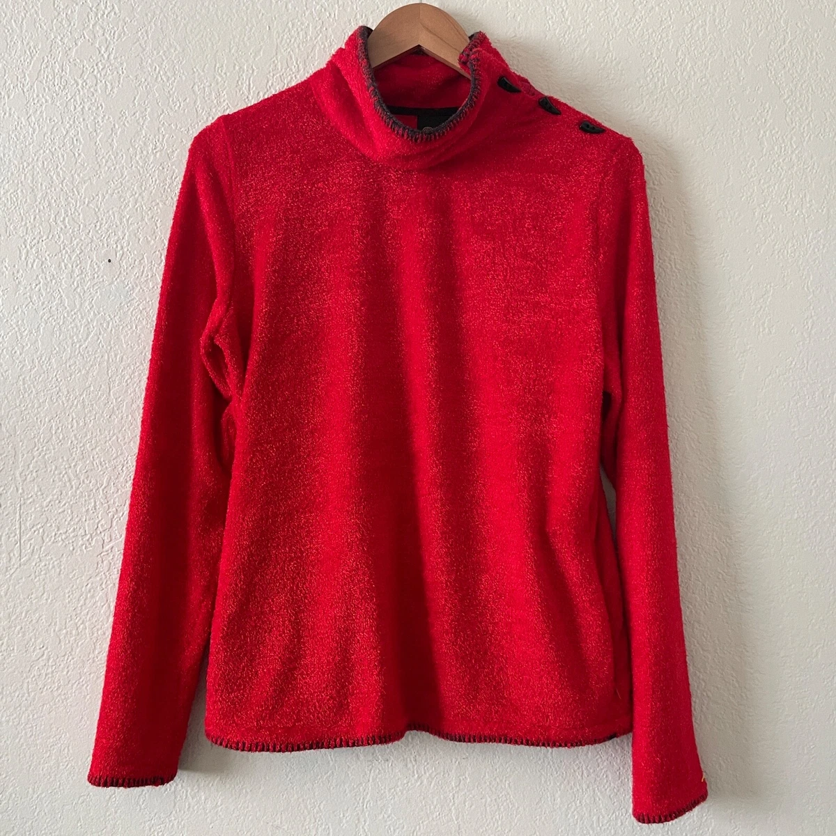 Red turtleneck sweatshirt clearance