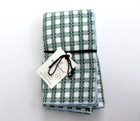 Hearth & Hand with Magnolia 4Pc Textured Gingham Check Cloth Napkin Set Green