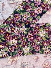 Quilt USA Handmade Diamond Block Patchwork Throw -50 x 50 Purple Pink Stitched