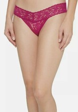 Hanky Panky Womens Purple Signature Lace Low Rise Thong Size One Size E2611