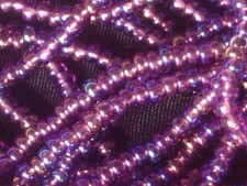 Vtg 3 HANK PURPLE TRANS IRIS MIX GLASS ROUND SEED BEADS 11/0 111519p LAST LOT