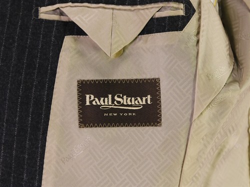 Paul Stuart Charcoal Black Chalkstripe Flannel Wool 2-Btn Suit 36S - 第 8/10 張圖片
