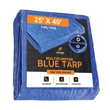Better Blue Poly Tarp 25' x 40' - Multipurpose Protective Cover - Lightweight...