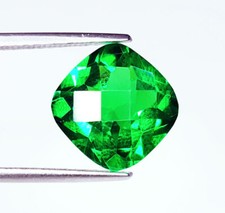 Natural Tsavorite Garnet 10 Ct Certified Loose Gemstone Cushion Garnet Gems W680