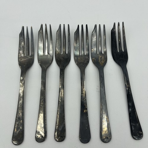 VNTG Raimond 6 Pastry Forks + Server Silverplate Sheffield England in Black Box - Picture 6 of 14