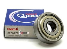 NACHI JAPAN 6200 ZZ CM DEEP GROOVE BALL BEARING, METAL SHIELDED 10x30x9mm.