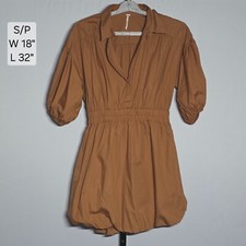 Free People Poplin Mini Dress Size S|P Orange