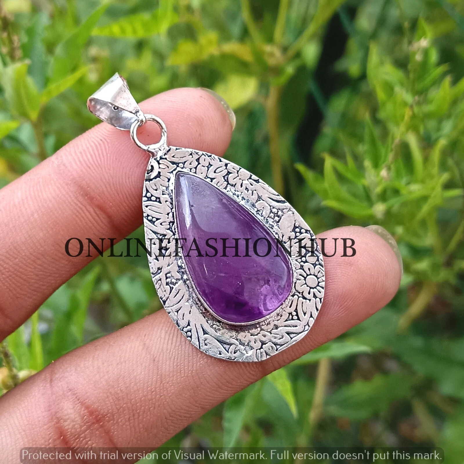 VETEMENTS Pietra preziosa ametista argento sterling 925 placcato 1 pz design pera ciondolo gioielli