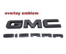 Matte Front & Rear Emblem Overlay For 2019 - 2025 GMC Sierra 1500 2500HD 3500HD