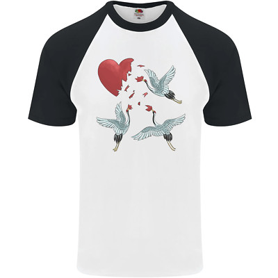 Crane Herz Anti Valentinstag Einzel Lustig Herren S/S Baseball Maglietta