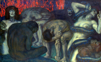 FRANZ VON STUCK INFERNO SYMBOLISM ART GICLEE PRINT FINE CANVAS