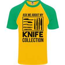 Funny Chef Ask About My Knife Collection Mens S/S Baseball T-Shirt