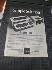 Royal SE 6000 Typewriter Print Ad 1980 8x11 Great To Frame  thumbnail