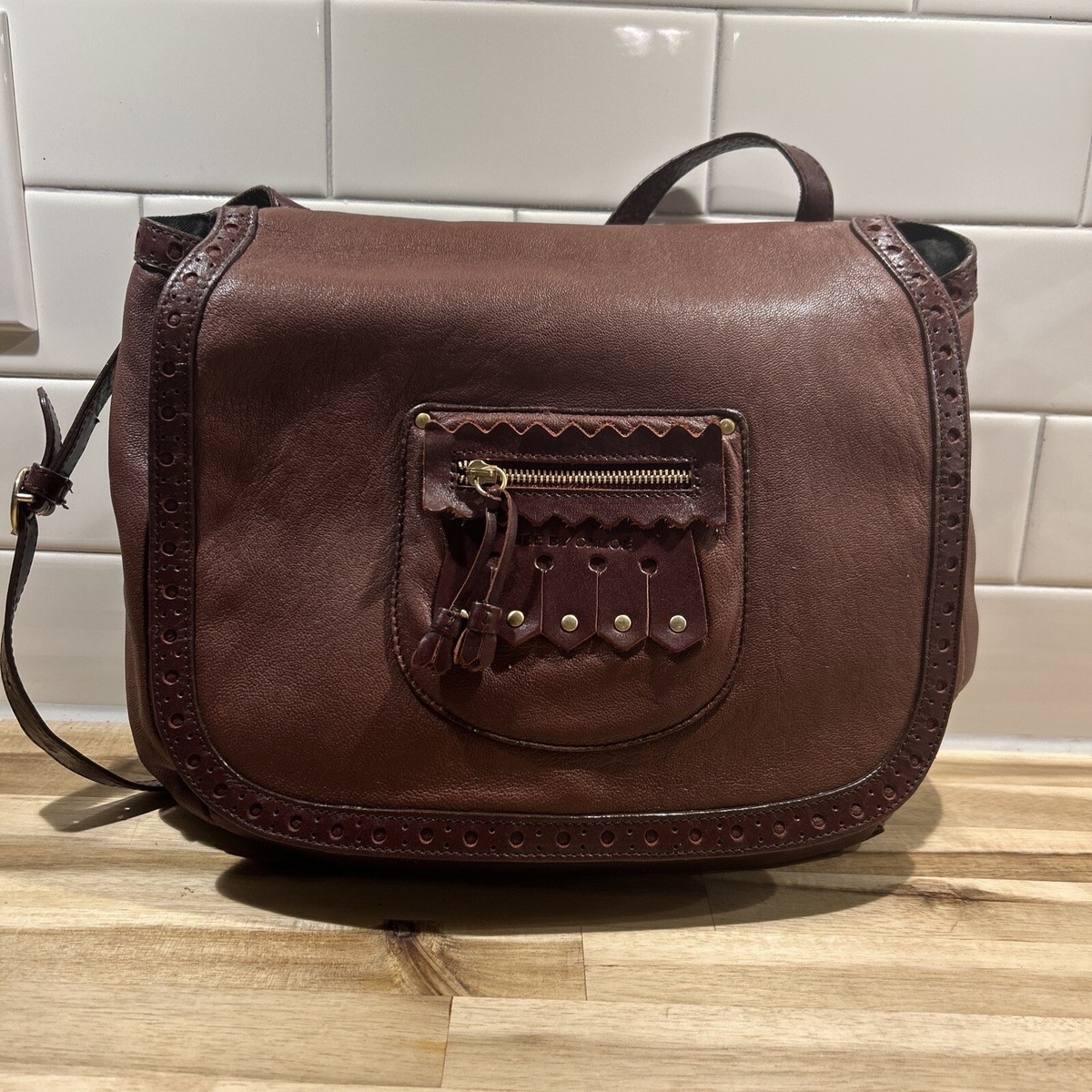 Beautiful Rare See By Chloe Leather Shoulder Bag Satchel Burgundy 