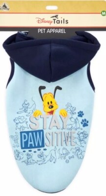 Disney Tails Pluto Stay Paw Positive Hoodie Dog Pet Apparel  Size Large 