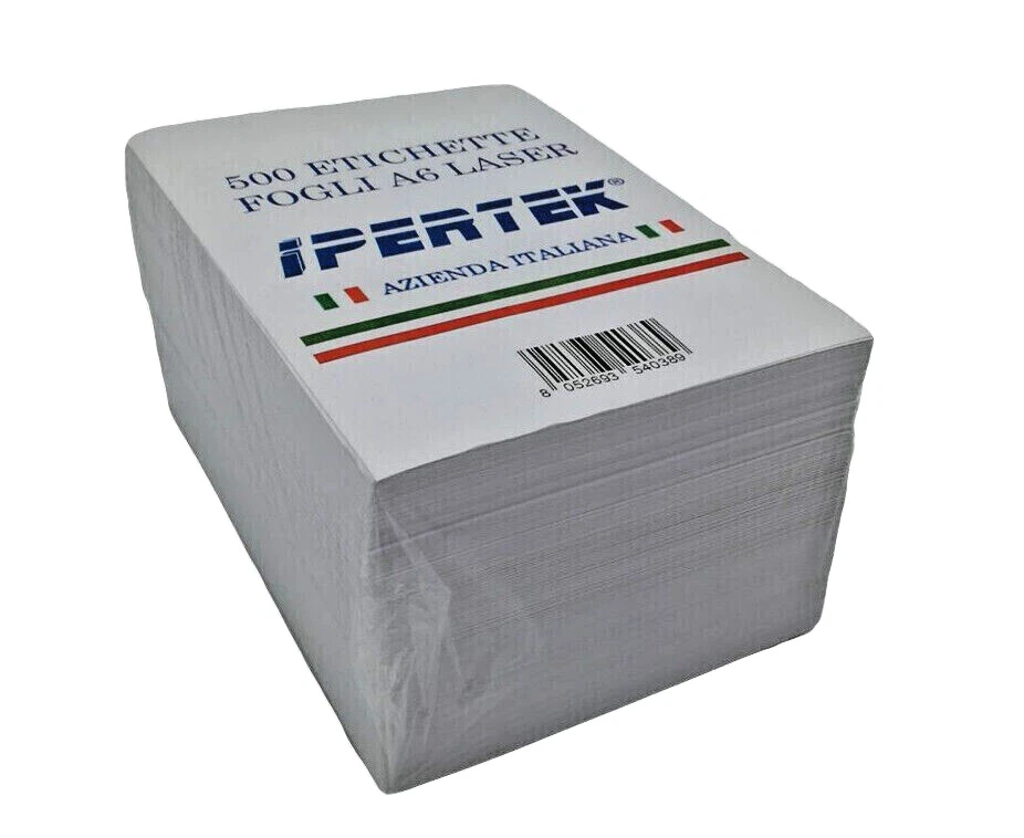 1000 Etichette adesive formato A6 bianco stampabili 105 x 148 spedizioni Gls TNT
