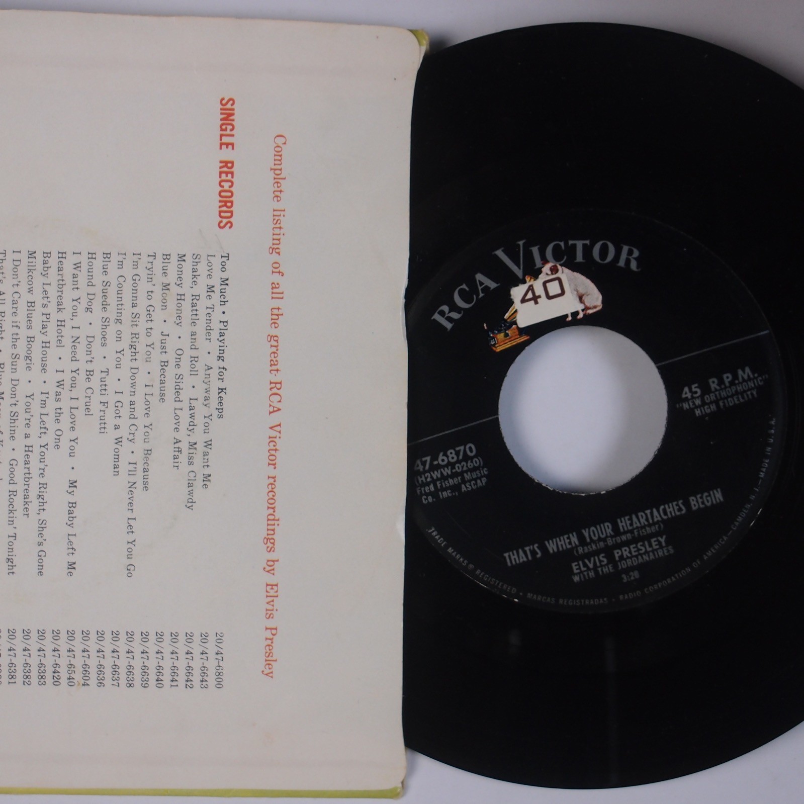 ELVIS PRESLEY: All Shook Up RCA 47-6870 45 w/ PS Super HEAR | eBay