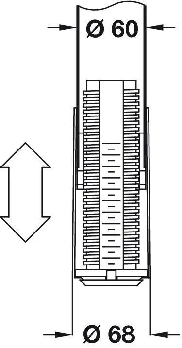 Hafele Table Leg Foot Adjustable Plastic For Ø 60 mm Steel Tubes Black - image 2 of 2