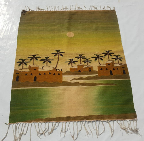 Vintage Traditional Handcrafted Egypt Desert Kilim Rug for Home Décor 118x100 cm