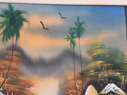 Vintage Signed Silk Painting of Asian River Scenery - Picture 6 of 10