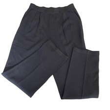 St. John basics black knit pull on elastic waist pleated front pants size 6