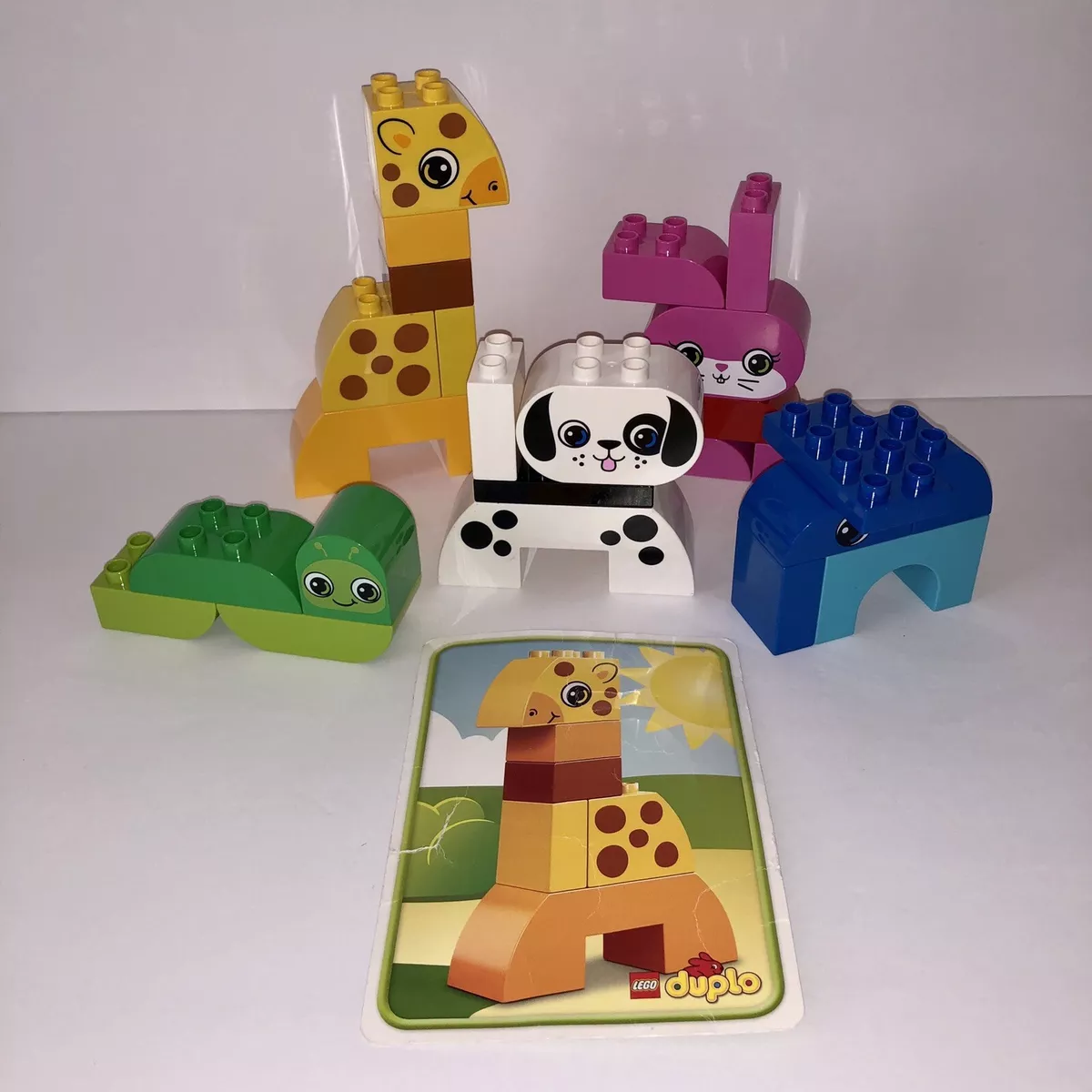 Tilskynde Champagne kat Lego Duplo 10573 Creative Animals Complete Giraffe Bunny Puppy No Box or  Manual | eBay