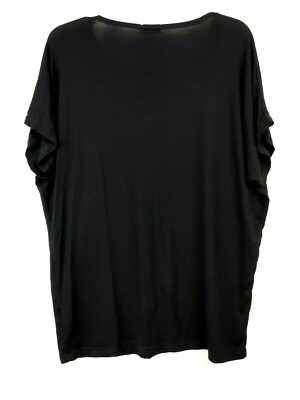 Yuna Woman's Top Blouse Casual Black Casual Glitters Short Sleeves