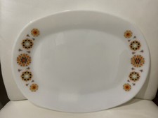VGUC VINTAGE RETRO JAJ PYREX ORANGE TOLEDO SERVING PLATE CIRCA 1968