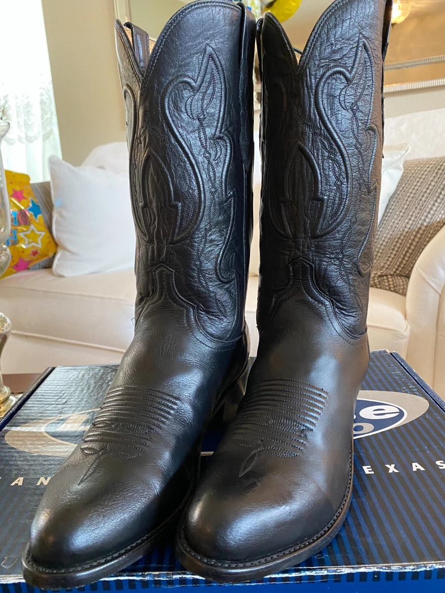 Lucchese Men's Handmade Calf Leather Round Toe Dress Western Boots Size 9.5  2E! | eBay