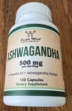 Double Wood Supplements Ashwagandha 500mg - 120 Count - EX 03/2026
