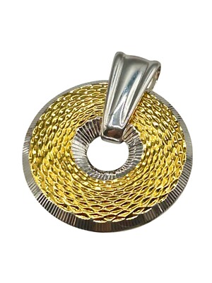 Spinning Wheel Pendant Sterling Silver And Gold Vermeil Two Tone Reversible