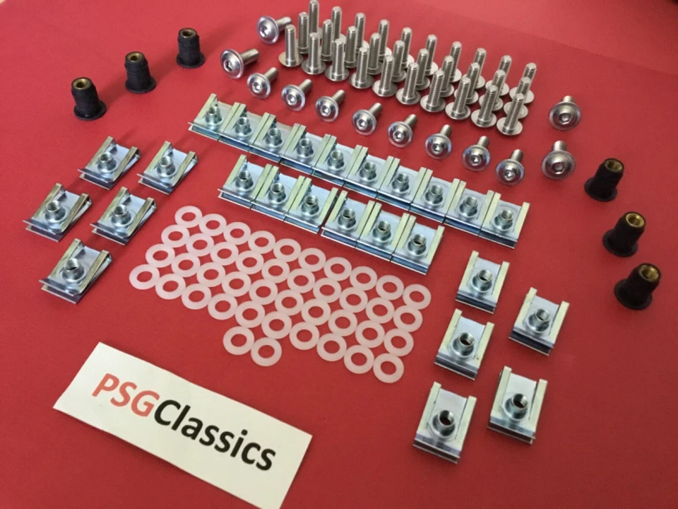 Tornillos de carenado Aprilia RS125 06-12 pernos de acero inoxidable clips tuercas de goma 116 piezas SS Foto 2 de 3