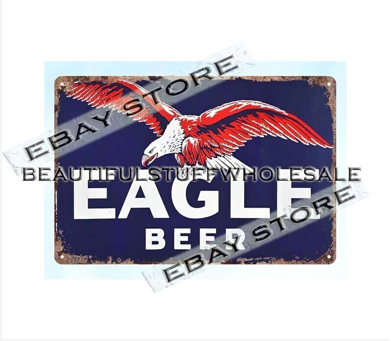Vintage Eagle Beer Metal Tin Sign - Retro Bar Decor Collectible