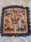 Two Vintage US Army  Souvenir Pillow Covers Blue Fringed Edge Fort Eustis VA. — photo 2