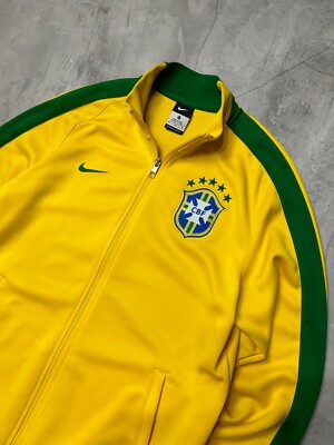 2013 2014 BRAZIL N98 AUTHENTIC FOOTBALL SOCCER TRACK JACKET NIKE
