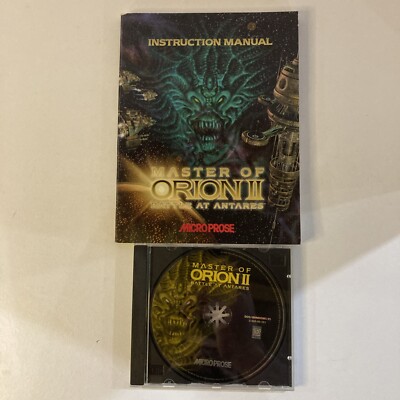 Master of Orion II: Battle at Antares (PC, 1996) Computer Game With Manual Book