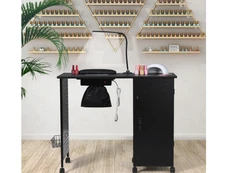 Manicure Table Nail Desk with Dust Collector & Charging Station, Nail Tech Table
