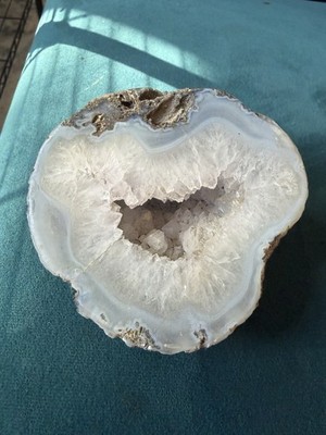 Large 4'' Polished Quartz Geode - Sparkling Crystal Cave Chalcedony Agate Node