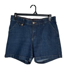 Lee Comfort Waistband Stretch Dark Wash Denim Shorts Sz 12 Casual Classic
