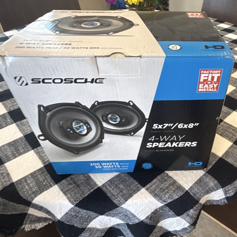 Scosche HD57684SD 4-Way Car Speakers 5x7 in / 6x8 in 50W RMS