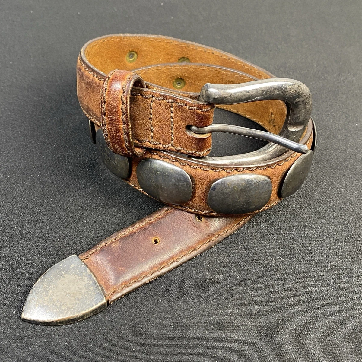 Brown Leather Casual Vintage Belts for sale | eBay display picture 3