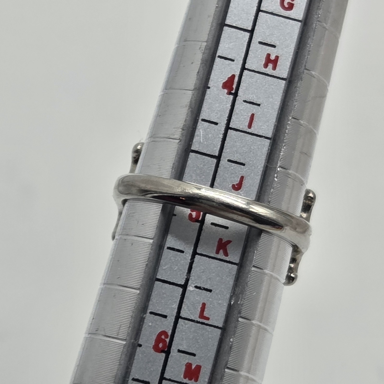 silver tone southwestern enameled inlaid red white blue ring size 5 scroll boho