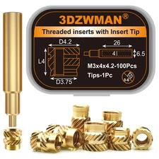 M3 Threaded Inserts for Plastic - 100 Pcs M3Xl4Xd4.2 Heat Set Tools