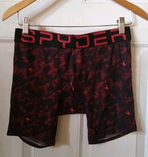 SPYDER MEN'S LOGO HERE AND THERE BOXER BRIEF, SIZE M