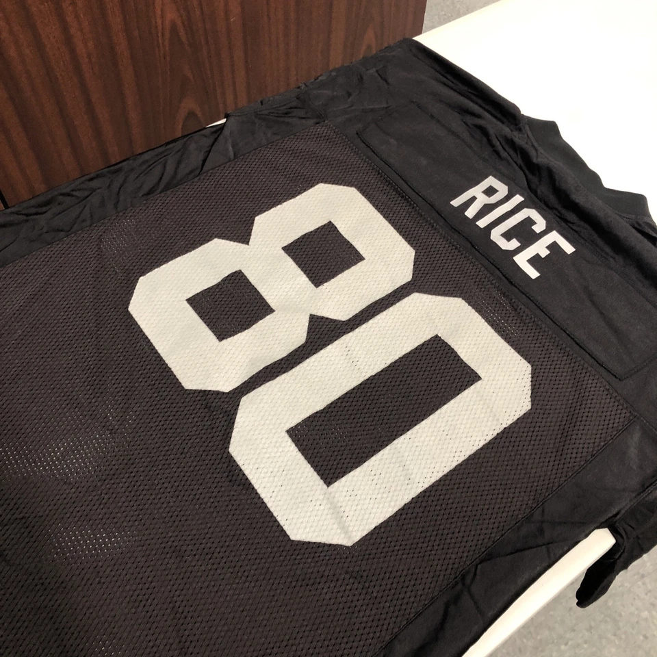 Camiseta Jerry Rice #80 Oakland Raiders para hombre L negra Reebok equipo de la NFL Foto 4 de 4