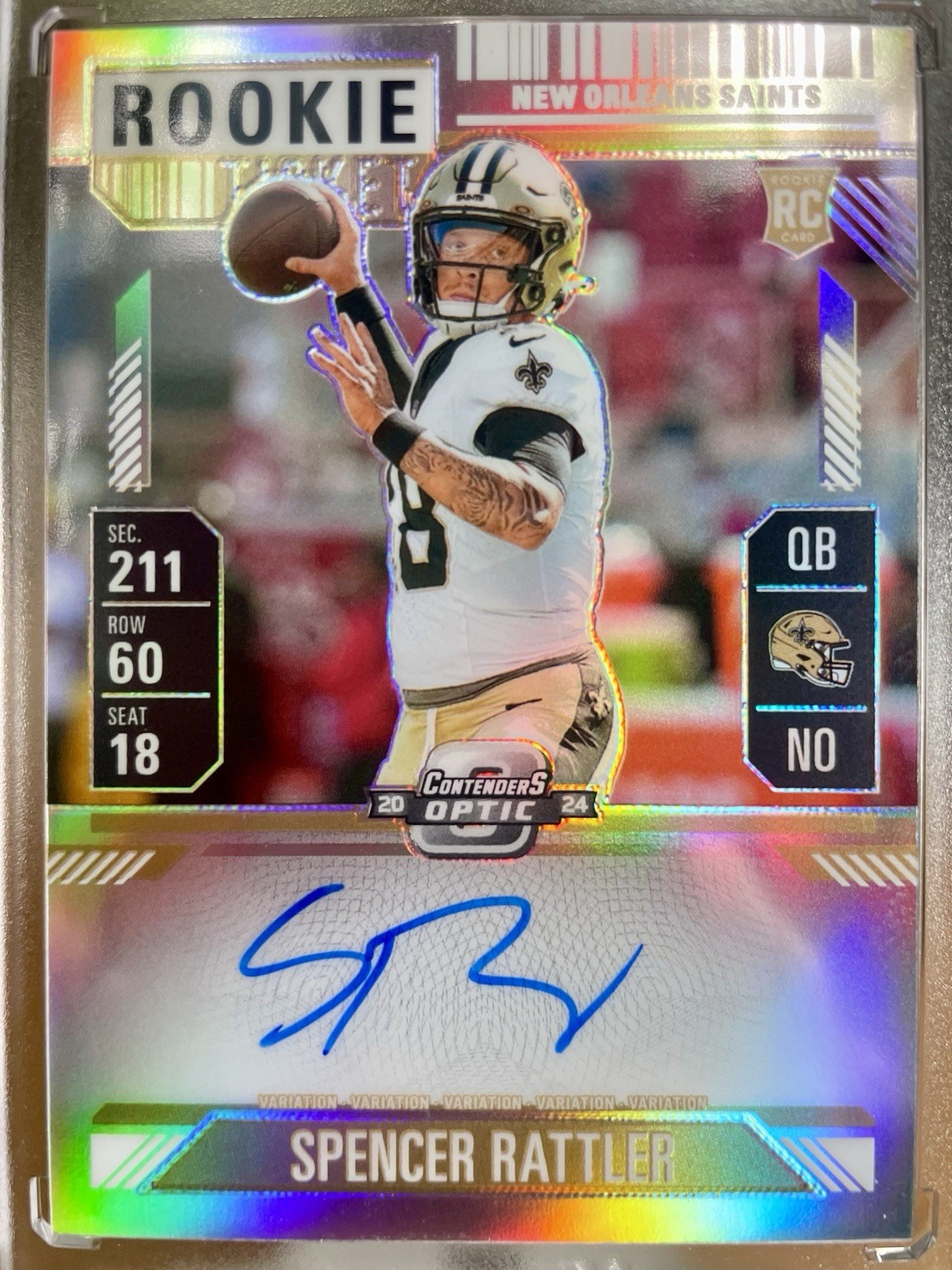 2024 Panini Contenders Optic-Rookie Ticket Autographs Variation Spencer Rattler