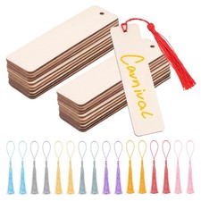 64 Pcs Wood Blank Bookmarks